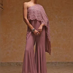 Biba Rose Pink Regular Fit Embellished Jumpsuit image 3