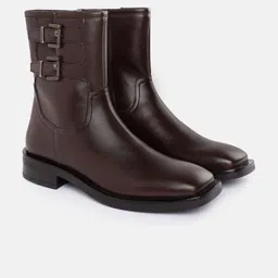 The Roadster Life Co. Women Buckle Detail Block Heel Boots-picture-23