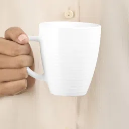 Larah by Borosil White Ceramic Mugs - Set of 2 240ml image 3