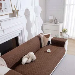 HOMETHREADS Brown & Brown Sofa Cover-picture-36