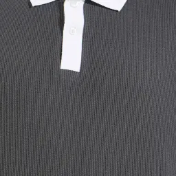 Styli Grey Oversized Printed Polo T-Shirt image 3