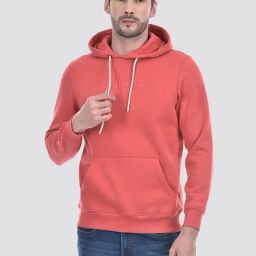Numero Uno Coral Regular Fit Hooded Sweatshirt-picture-33