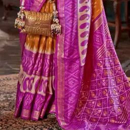 Elora Orange Patola Saree image 4