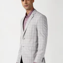 Van Heusen Grey Slim Fit Checks Blazer image 3