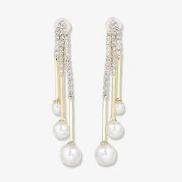 Sohi Gold Plated Pearls Party Drop Earring For Women image 3