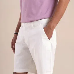 ANDAMEN White Regular Fit Shorts-image-87