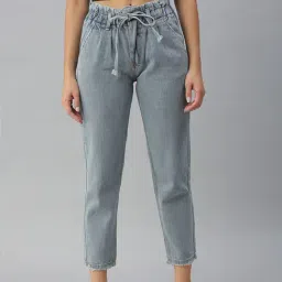 SHOWOFF Clean Look Blue Mom Fit Denim Jeans-image-94