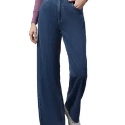 Global Republic Blue Denim Straight Fit Mid Rise Paperbag Waist Jeans-image-25