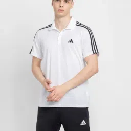 Adidas White Regular Fit Striped Sports Polo-image-28