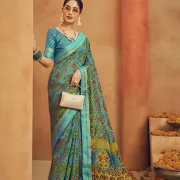 Elora Blue Woven Saree-image-10