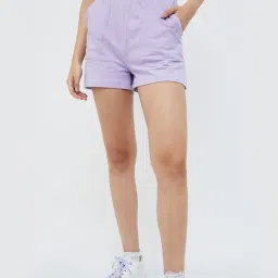 Ginger by Lifestyle Purple Cotton Shorts-picture-20