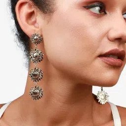 Sohi goldplated drop earrings for women image 3