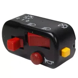 Uno Minda Handle Bar Switch - 12V Black - With Engine Kill - Black Cover, Red Buttons for Bajaj Chetak (SW-0744A)-picture-39