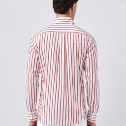 U.S. Polo Assn. White Cotton Regular Fit Striped Shirt image 2