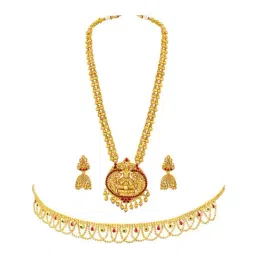 Peora Combo of Golden Necklace Set with Waist Belt for Women-image-93