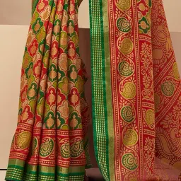 Elora Green Rangkaat Saree image 4