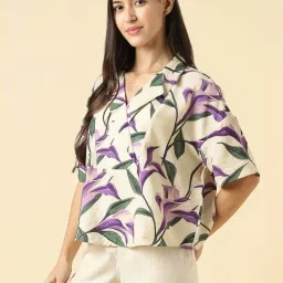 Allen Solly Beige Regular Fit Floral Print Top image 3