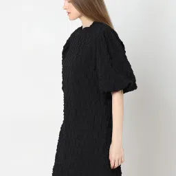 Vero Moda Black Textured A Line Dress image 3