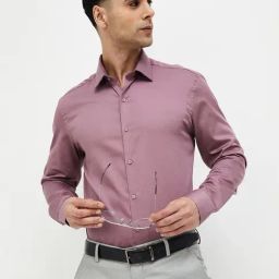 Code By Lifestyle Pink Slim Fit Shirt-picture-4