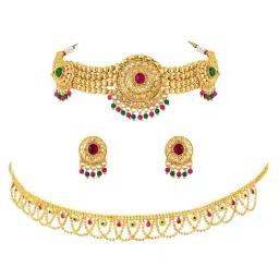 Peora Combo of Golden Necklace Set with Waist Belt for Women-picture-41