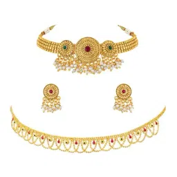 Peora Combo of Golden Necklace Set with Waist Belt for Women-picture-28