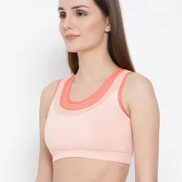 Clovia Peach Racerback Sports Bra image 3