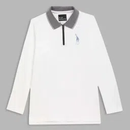 Blue Giraffe Boys White Cotton Solid Full Sleeves T-Shirt-image-79
