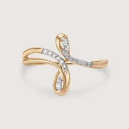 Mia by Tanishq Flowing Sparkle 14k Gold & Diamond Finger Ring for Women-image-54