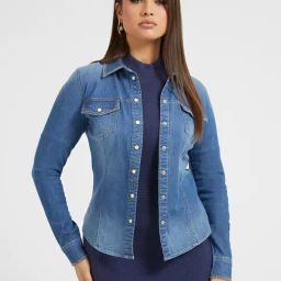 Guess Blue Solid Full Sleeves Shirt-picture-23