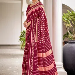 Chandbaali Ethnic Motifs Pure Cotton Bagru Saree image 3