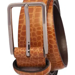 Allen Solly Brown Leather Narrow Belt for Men image 4