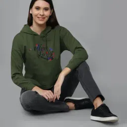 Allen Solly Green Graphic Print Hoodie image 4