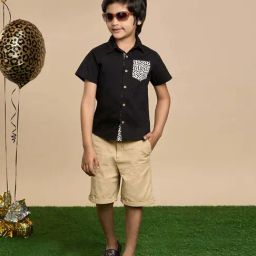 Lil Drama Kids Black Printed Regular Fit Shirt-picture-11