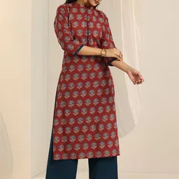 Libas Women Floral Printed Regular Kurta with Palazzos image 2