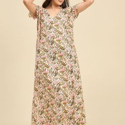 The Kaftan Company Women Floral Printed Maxi Nightdress-picture-25
