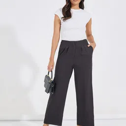 Styli Tapered Fit High-Rise Trousers image 1