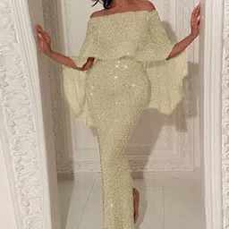 StyleCast Women Off-Shoulder Batwing Sleeve Bodycon Maxi Dress-image-96