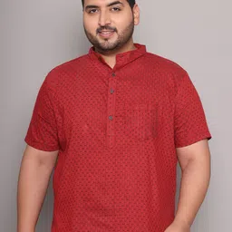Enchanted Drapes Geometric Woven Design Mandarin Collar Cotton Straight Kurta-picture-38