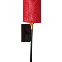 Devansh Maroon & Red Textured Glass Cylinder Shaped Wall Lamp image 4