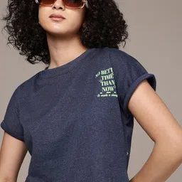 The Roadster Life Co. Typography Printed Extended Sleeves Boxy Crop T-shirt-picture-11