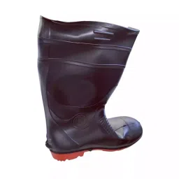 SAFE WORK Fresh Gumboots with Steel Toe PVC Material Red Sole Size UK 10 image 1