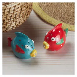 Kookee Ceramic Salt and Pepper Set with tray, Fish Design (10281)-picture-17