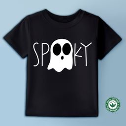 BLUSHES Halloween Theme 100% Cotton Half Sleeves Spoky Text Printed Tee - Black-picture-38