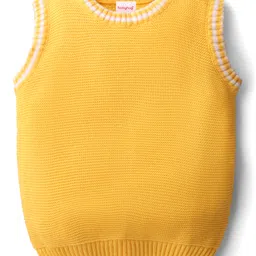 Babyhug Knit Sleeveless Solid Color Pullover Sweater Vest - Yellow-image-59