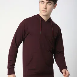 Stitch Hub Men Solid Hooded Sweatshirt image 5