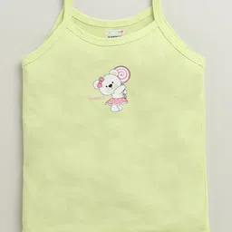 BUMZEE Cotton Knit Pack Of 3 Sleeveless Bear Printed Slips - Peach & Lavender image 3