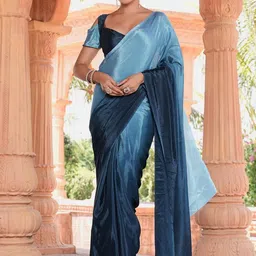 GHAN SALS Ombre Printed Baluchari Saree With Blouse Piece image 3