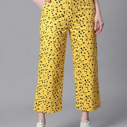 Oxolloxo Women Animal Printed Smart Easy Wash Cotton Parallel Trousers-image-72