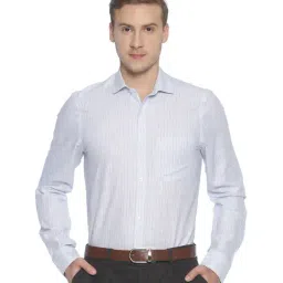Cavallo By Linen Club Contemporary Fit Blue Checks Shirt-image-32