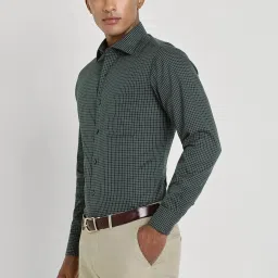 Allen Solly Green Cotton Regular Fit Checks Shirt image 3